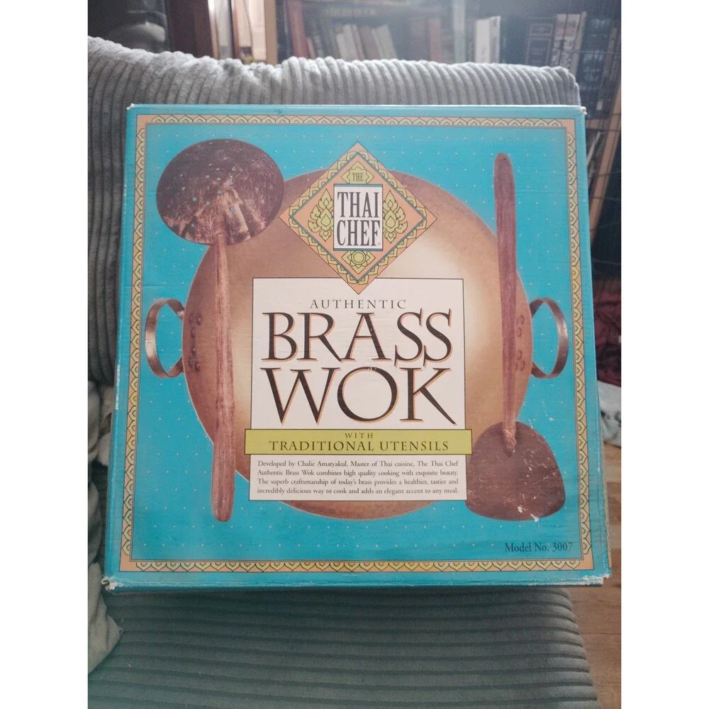 The Thai Chef Authentic Brass Wok with Traditional Utensils